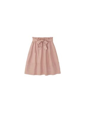 Girls' Pink Tie-Waist Casual Skirt